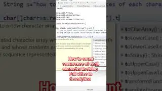 how to count occurrences of each character in a String
