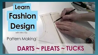 How To Draft Darts And Pleats And Tucks ~ Patternmaking in Fashion Design ~ Learn Online Now 