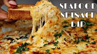 Crowd Pleasing Crab & Shrimp Spinach Dip| The Ultimate Super Bowl appetizer 🤤