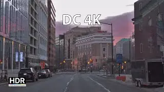 Driving DC 4K HDR - Downtown Winter Sunrise - USA