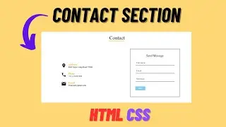 Contact section using Html and css