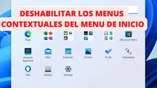 Habilitar o deshabilitar los menús contextuales del menú Inicio en Windows 11