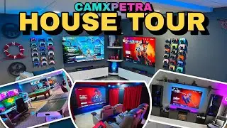 ULTIMATE Gaming Setup HOUSE TOUR - CamXPetra Dual PS5 / PC BattleStation / 120" Theater / Game Room