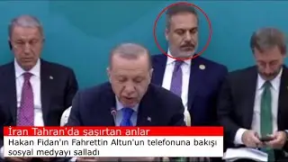 Hakan Fidan'ın Fahrettin Altun'un telefonuna bakışı sosyal medyayı salladı