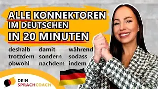 Lerne ALLE KONNEKTOREN im DEUTSCHEN🇩🇪 in 20 Minuten (Satzbau | Grammatik | Hauptsatz Nebensatz)