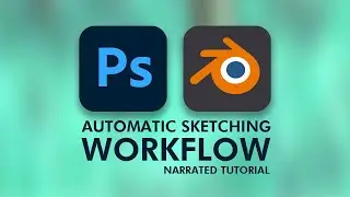 Automatic sketching workflow. PHOTOSHOP + BLENDER tutorial