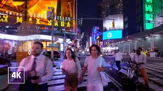 4k New York City Night Tour - Manhattan Walking tour