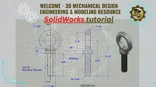 ⚡ 3D Modeling Practice , SolidWorks tutorial , Eyebolt with a Shoulder for Lifting
