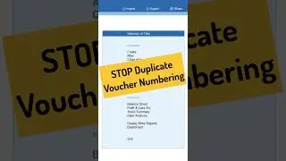 How to Prevent Duplicate Voucher Number in Tally Prime #tallyprime