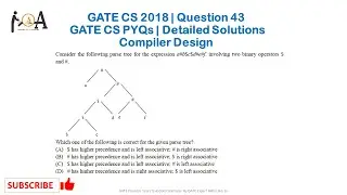 GATE CS 2018 | Question 43 | GATE CS Solutions | GATE CS PYQs | Compiler Design