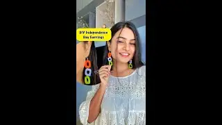 DIY earrings #independenceday 😱 #crafteraditi #youtubepartner #shorts #diy #tricolor @CrafterAditi