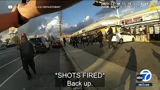 Bodycam video shows LAPD shooting involving hatchet-wielding man