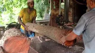 wow..!Super teak giant belonging to Mr. Haji Fiki naki graji process of making joglo blocks