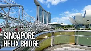 Helix Bridge Singapore - Pedestrian Bridge Linking Marina Centre | Walking Tour