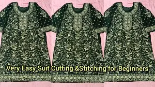 Kurti/Suit Cutting and Stitching Step by Step | Easy Kurti Cutting for Beginners
