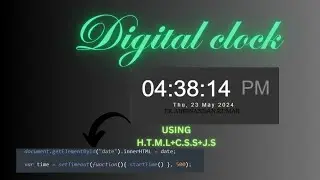 Digital clock using HTML-CSS-JS. #programming #javascript #html #css #html5 #coding #webdevelopment.