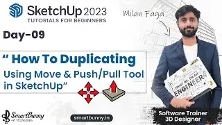 How to Duplicating Objects in SketchUp | SketchUp 2023 Tutorials Day-09 in Hindi | Move & Push/Pull