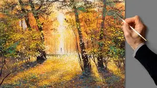 👍 Acrylic Painting - Lovely Autumn / Easy Art / Drawing Tutorials / Landscape / Satisfying Relaxing