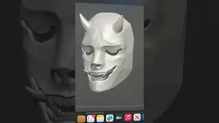 Full Sad Hannya mask designed in Zbrush and printed on Anycubic Kobra 2