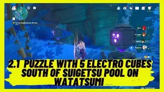 Genshin Impact 2.1 - The Puzzle with 5 Electro Cubes South of Suigetsu Pool on Watatsumi