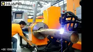 5 axis CNC Plasma pipe notcher, plasma pipeline intersecting cutting machine.