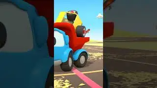 Leo the truck builds the pushback tractor at the airport. Funny cartoons for kids #shorts #cartoons