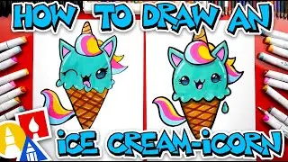 How To Draw A Unicorn Ice Cream Cone (Ice Cream-icorn)