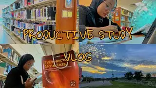 Productive Study Vlog | Study at the library| note taking | University Malaysia Pahang