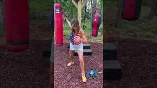 Resistance band wood chopping on the NEW workout station in the woods.