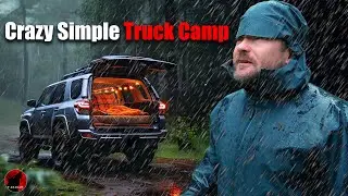 🌧️ Truck Camping in HEAVY RAIN - Insanely Easy Camping - Overnight Adventure
