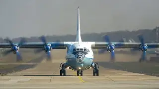 ANTONOV AN12 LANDING + DEPARTURE - 4 PROPELLER with AMAZING SOUND (4K)