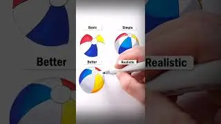 Draw Beach Balls! #art #drawing #shorts #beach #ball #howtodraw #easydraw