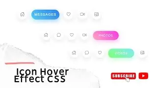 Icon Hover Effects With CSS Text And Gradient Drop Shadow | Icon Hover Effects | Navbar 