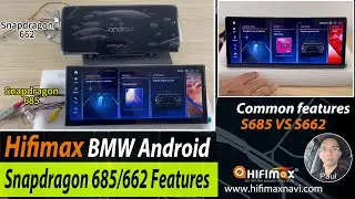 HIFIMAX BMW Android 13 GPS CarPlay screen Snapdragon 685 vs 662 CPU functions & features demo!