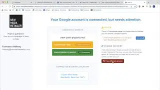 Connecting your Google Account to NMR Analytics - Google Analytics Error