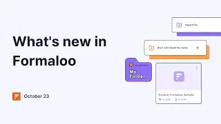 Whats new in Formaloo - October 2023