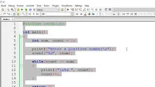 C Program to Print Natural Numbers from 1 to N using While loop