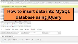 How to insert data into MySQL database using jQuery || How to insert data using Ajax in PHP