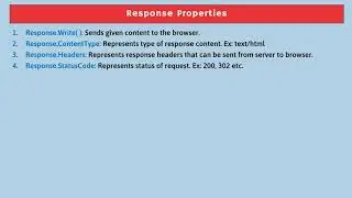 Response Object | ASP.NET MVC 5 | Http Request and Http Response