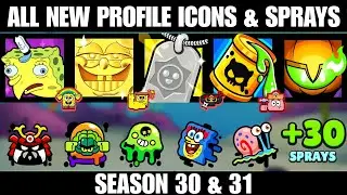 All New Profile Icons & Sprays | Season 30 & 31 | Brawl Stars