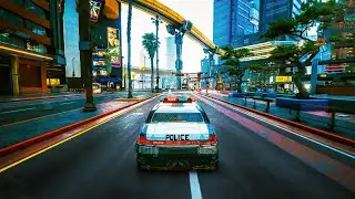 CYBERPUNK 2077 Police Car FREE ROAM Driving GAMEPLAY (4K 60FPS)