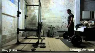 Failed 5th Squat Rep with 350lb, 190kg Deadlift | StrongLifts