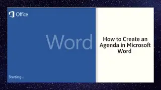 How to Create an Agenda in Microsoft Word