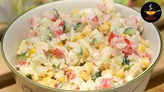 САМЫЙ ВКУСНЫЙ САЛАТ С КРАБОВЫМИ ПАЛОЧКАМИ И СВЕЖИМ ОГУРЦОМ | SALAD WITH CRAB STICKS