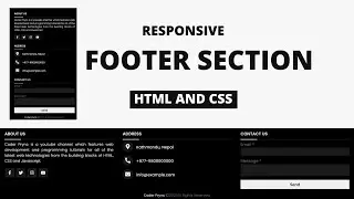 Responsive Footer Using Html Css | Footer In Html Css