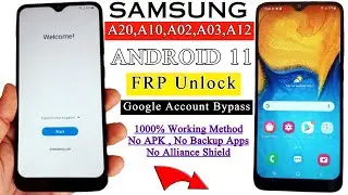 Samsung A20,A20,A10,A03,A12,A30 FRP Bypass 2024 New Working Method Google Account Unlock Android 11