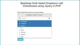 Bootstrap Multiselect Dropdown with Checkboxes using Jquery in PHP