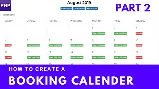 How to create a booking calendar | php mysql | Part 2