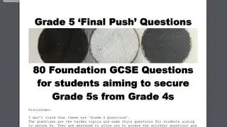 New Grade 5 GCSE Maths 9-1 Foundation 'Final Push' Exam Ebook - Free Download!