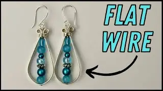 Flat Artistic Wire Beaded Teardrop Earrings Tutorial